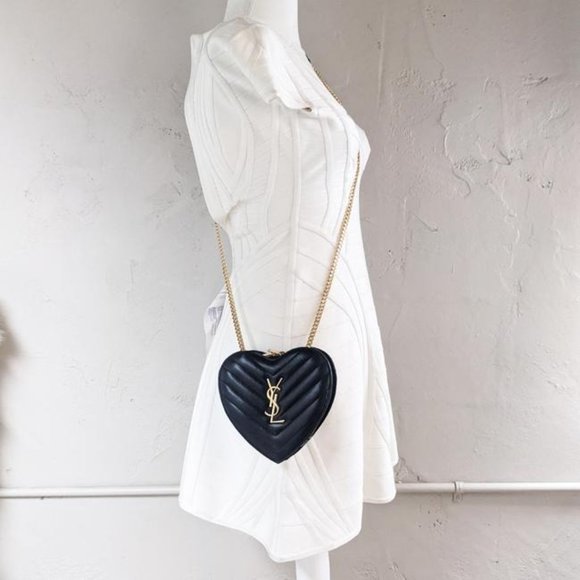 SOLD Saint Laurent Black Love Heart Crossbody Bag - Picture 5 of 5